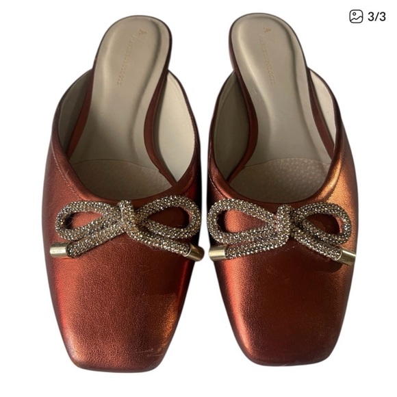 Anthropologie Ballet Mule Flat w/Metallic Bow - Picture 3 of 3
